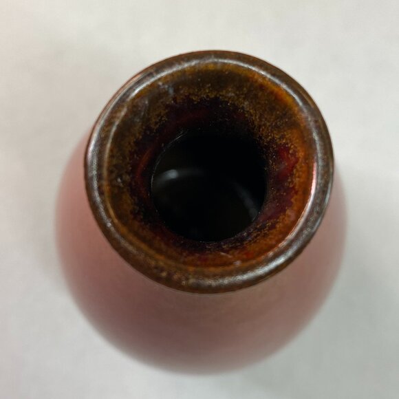 EUC Vintage Art Pottery Bud Vase Gradient Ombre Glaze from Brown to Mauvy Pink - Picture 5 of 6